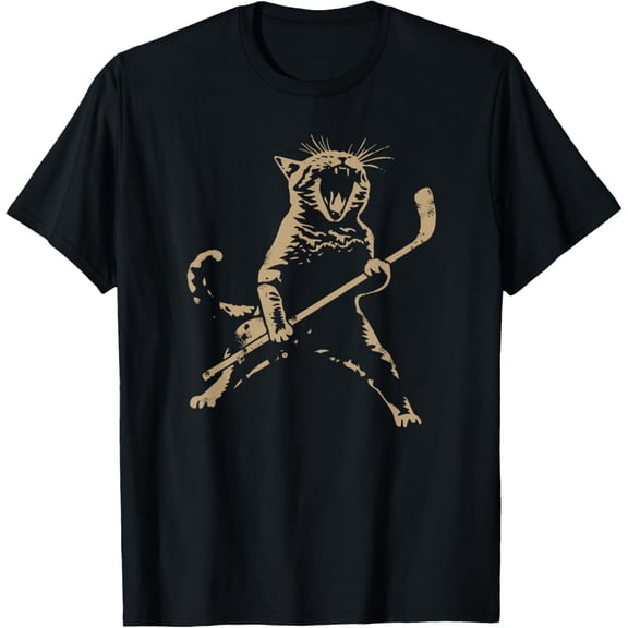 Cat Playing ice Hockey T-Shirt