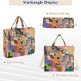 thumbnail image 6 of FORMRS Womens Corduroy Tote Bag Crossbody Shoulder Handbag with Pocket, Purple Cityscape Painting, 6 of 7