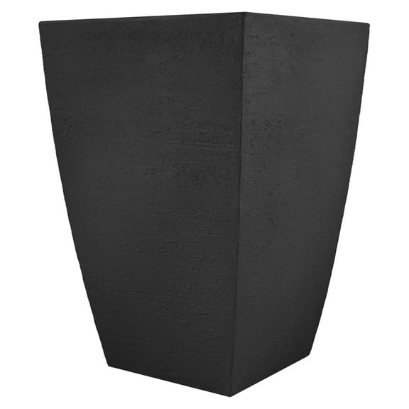 Drevy MSQT19BK Modern Square Garden Planter, 19-Inches Tall, Black