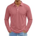thumbnail image 2 of Mens Long Sleeve Polo Shirts Classic Breathable Golf Work Pullover Tops, 3XL, 2 of 7