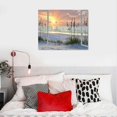 thumbnail image 5 of ERAPDAUR Beach Window Canvas Wall art: tropical Sunrise Seascape Picture Coastal Ocean Painting Open Window Artwork Print for Bathroom Decor 20x16in, 5 of 6