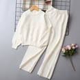 thumbnail image 5 of Cethrio Girls Outfit Sets, 2 Piece Casual Long Sleeve Knitted Girls' Clothing Sets White Size 7-8 T, 5 of 5