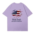 thumbnail image 5 of Dwralegc 250th Anniversary Usa Shirt Women USA Crewneck Tops American Flag Print Patriotic Apparel Casual Tee Short Sleeve Plus Size Graphic T Shirt Purple 5XL, 5 of 5