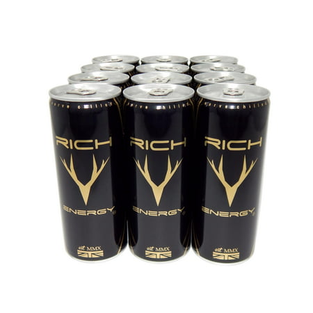 RICH Energy Drink Made with Organic Cane Sugar 8.4 fl oz Case of 12