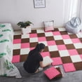thumbnail image 5 of Alfombra de piso con costura cuadrada para dormitorio de niña, lavable, de corte princesa, para mesita de noche, de gamuza, de gran área, 5 of 5