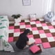 thumbnail image 3 of Alfombra de piso con costura cuadrada para dormitorio de niña, lavable, de corte princesa, para mesita de noche, de gamuza, de gran área, 3 of 5