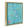 thumbnail image 3 of Stupell Industries Swimming Aerial Summer View Nature Painting Gold Floater Framed Canvas Art Print Wall Art, 18 x 18, 3 of 9
