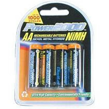 Power2000 XP-4AA 2900 mAh AA Nickel Metal Hydride Rechargeable Batteries
