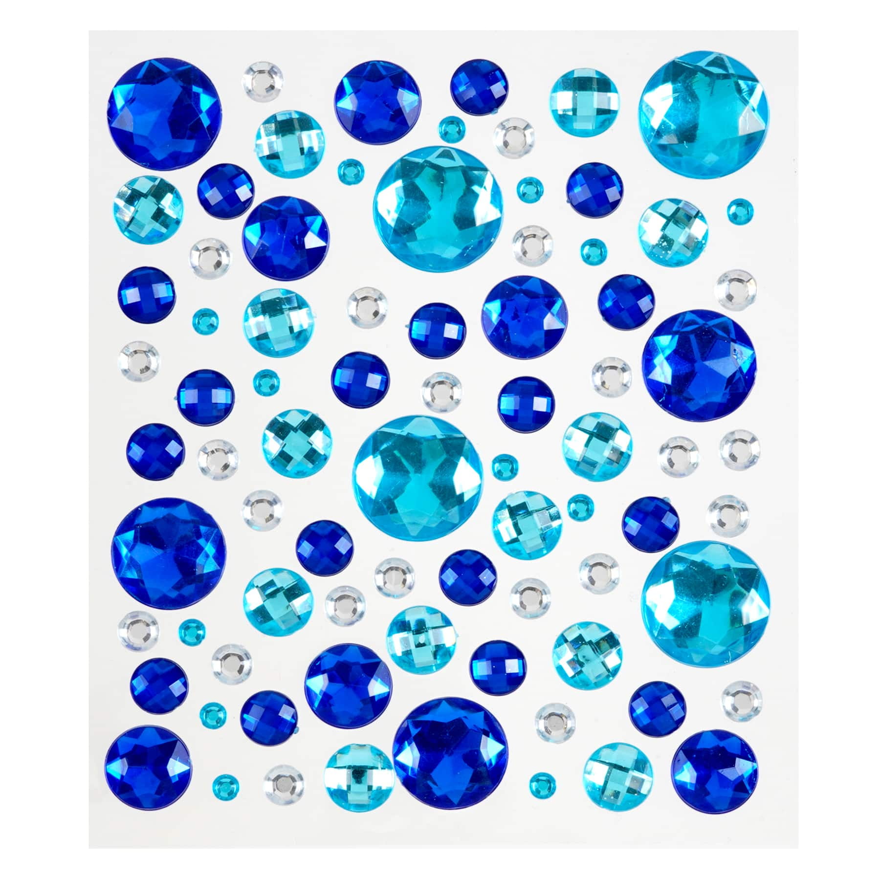 Recollections Blue Mixed Gem Bling Sticker Sheet, 12 Pack