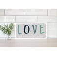 thumbnail image 2 of Love Above All Soft Grey Green Script 20 x 10 Wood Wall Sign Plaque, 2 of 4