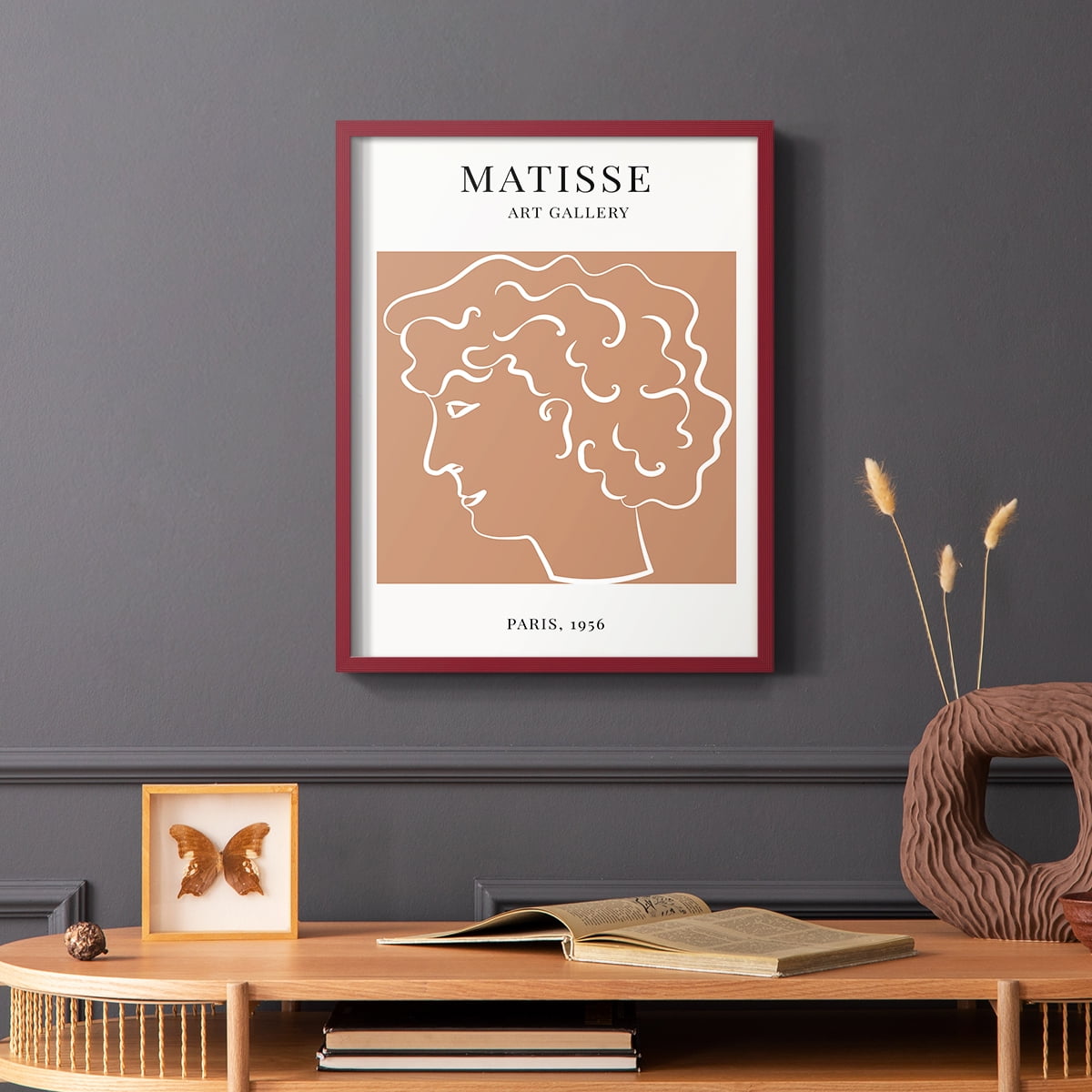Matisse CXXVIII Framed Print in Red Solid Wood 22 x 28 Framed Print