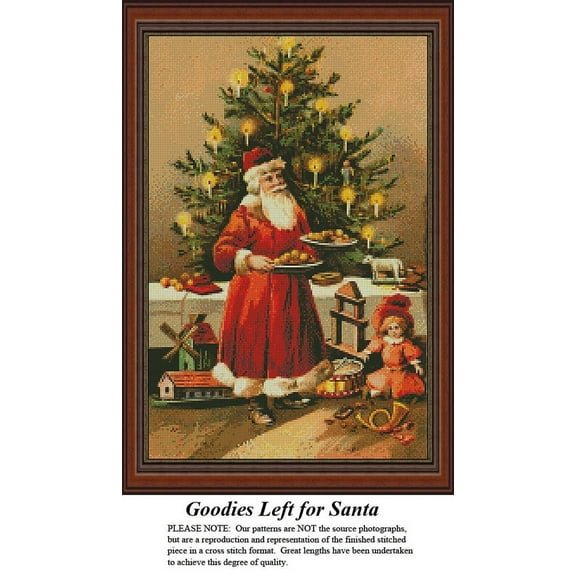 Christmas Cross Stitch Pattern | Goodies Left for Santa (Pattern Only, You Provide The Floss and Fabric)