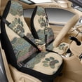 thumbnail image 2 of Xoenoiee Boho Mandala Dog Paw Pattern 5 Pieces Leather Car Interior Accessories, Includes Auto Seat Covers, Seat Belt Pads, Center Console Pad Fit for Most Cars, Vehicles, SUVs, 2 of 7
