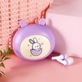 thumbnail image 4 of QearFun Cute Earbuds for Kids in-Ear Headphones,Kid Cable Wired Earbud,Earphone with Microphone and Lovely Earphones Storage Case,Ideal Gifts for School Girls and Boys (Rabbit Purple), 4 of 5