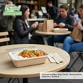 thumbnail image 5 of [600 Pack] 29oz Compostable Eco Friendly Container Trays with Lids - Rectangular Oblong Tree Free Sugarcane Bagasse Meal Prep Bento Boxes Take Out Catering Microwavable Deep Container, 5 of 8