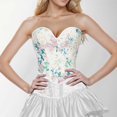 thumbnail image 2 of ANINEO Women Elegant Vintage Cap Sleeves Brocade Bustier Corset Tops, 2 of 6