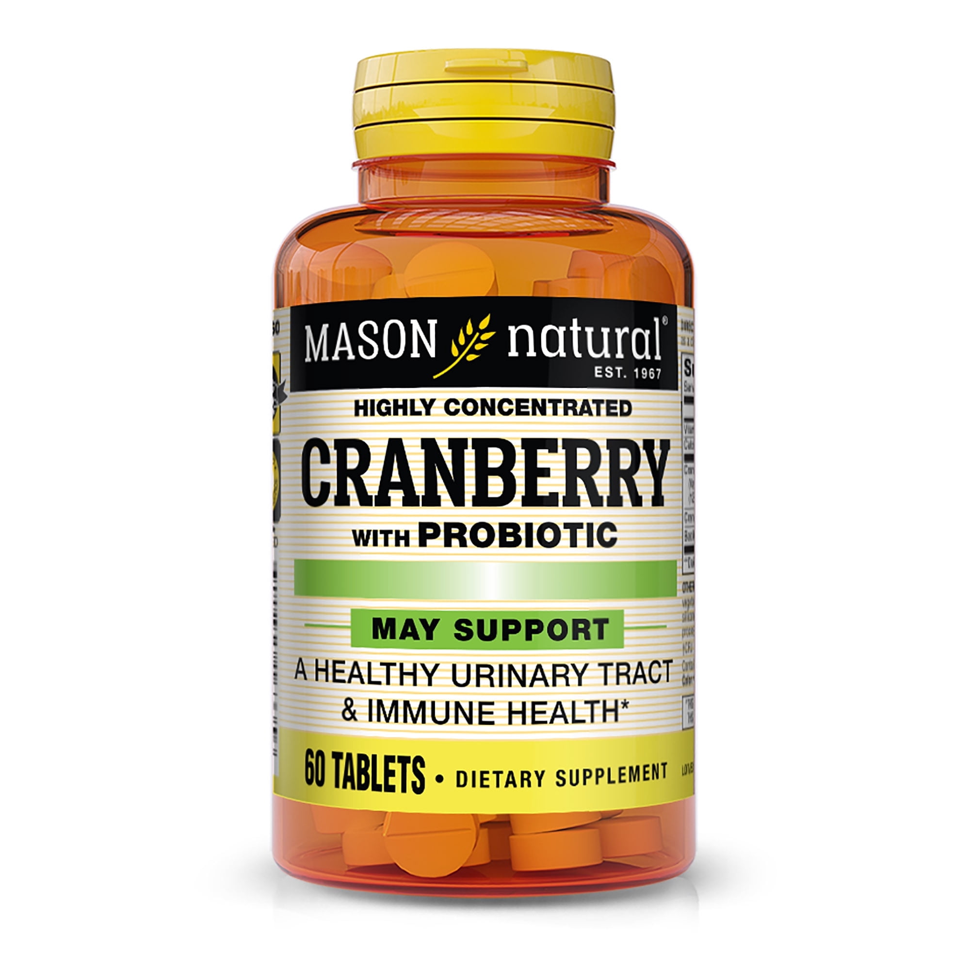 Mason Natural Cranberry with Probiotics - Supports Urinary, Digestive, Immune Health, 60 Tablets