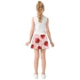 thumbnail image 4 of Girls' Skorts Elastic Waist Skorts with Inner Shorts Athletic Workout Shorts Skirts Strawberry and Pink Polka Large, 4 of 9