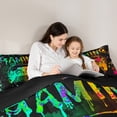 thumbnail image 5 of Castle Fairy Teens Teal Orange Gamepads Twin Comforter Sets,Abstract Graffiti Bedding Set, 5 of 8