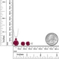 thumbnail image 2 of Gem Stone King 925 Sterling Silver Red Created Ruby and Red Ruby Pendant and Earrings Jewelry Set for Women (7.32 Cttw, Round 10MM, Gemstone July Birthstone, with 18 inch Silver Chain), 2 of 3