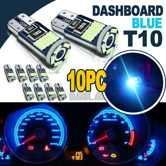 For 2009-2017 Dodge RAM 1500 2500 3500 10pcs Blue 194 168 T10 LED Interior Lights Package Kit