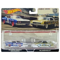 1969 Ford Torino Talladega #25 White & Blue w/Red & 1966 Chevrolet Chevelle #86 Gold w/White Diecast Model Cars by Hot Wheels