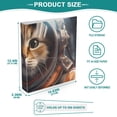 thumbnail image 5 of Orange Cat Astronaut 3 Ring Binders 1.5 inch Hardcover File Folders with Interior Pockets A4 Size Organizer for School Office Hospital Set of 2, 5 of 8