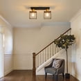 thumbnail image 3 of Semi Flush Mount Ceiling Light with Industrial Style Matte Black, Kitchen Pendent Light with High-Quality Solid Metal, Chandelier Lighting for Dining Room Hallway Entryway Bedroom Living Room, 3 of 7