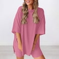 thumbnail image 3 of Jalioing Women's Shorts Set Half Sleeve Tops Shorts Summer Lounge Set 2 Piece Outfits, 3 of 9