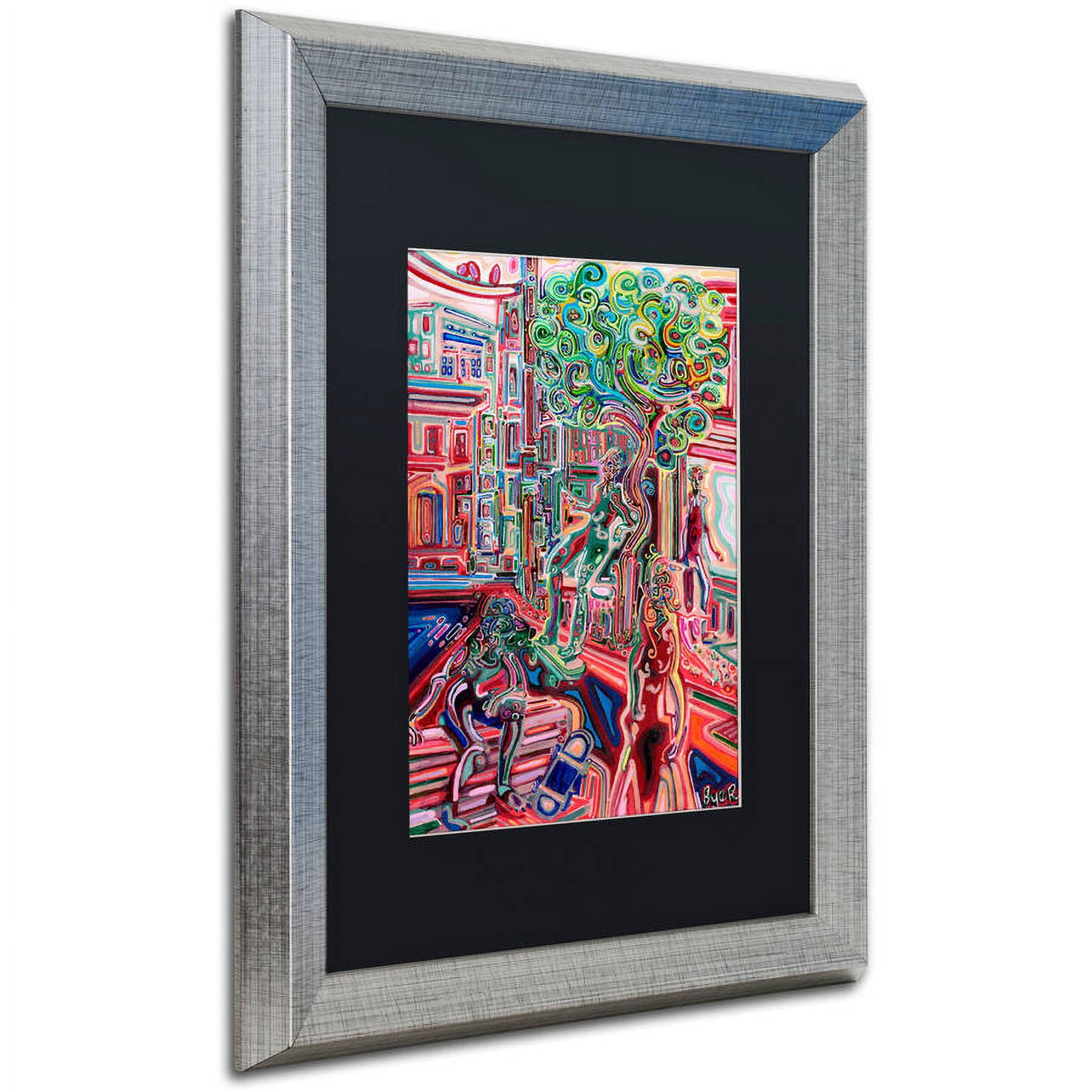 Trademark Fine Art "Sunday Skate" Canvas Art by Josh Byer, Black Matte, Silver Frame