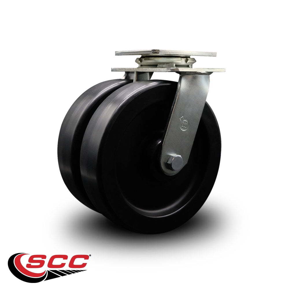 8 Inch Dual Polyolefin Wheels Swivel Caster with Ball Bearing Service Caster