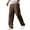 DC03_Brown, variant on Mokaloha Mens Pants Casual Lightweight Fabric Pants, Mokaloha Drawstring Loose Elastic Waist Pocket Trousers Black 4XL