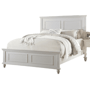 Bed Frame White Color Queen Size Bed Bedroom Furniture High Panel Headboard Footboard Plywood 1pc Bedframe
