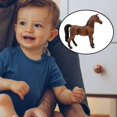 thumbnail image 3 of PENGXIANG Figurine Animale Cheval pour Enfants 11.2x13.8cm Foncé, 3 of 8