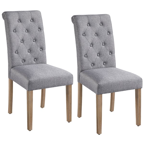 Alden Design Tufted Upholstered High Back Parson Dining Chair, Set of 2
