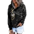 thumbnail image 1 of Sweat à Capuche d'Hiver pour Femmes Mode Pull de Noël Hoilidy Extérieur Chaud Col Rond Cardigan Imprimé Xmas Pull Mi-Long Blouse Ample, 1 of 4