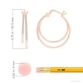 thumbnail image 5 of ANGARA Natural Diamond Studded Double Hoop Earrings in 14K Rose Gold for Women (Size-1mm| Color-H| Clarity-SI2) | April Birthstone, Anniversary, Jewelry Gift for Women | Natural Diamond Earrings, 5 of 9