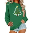 thumbnail image 2 of HOMBOM Merry Sweatshirts for Women Cute Crewneck Green Casual Tree Light Up Xmas Adults Sweatshirt, 2 of 6