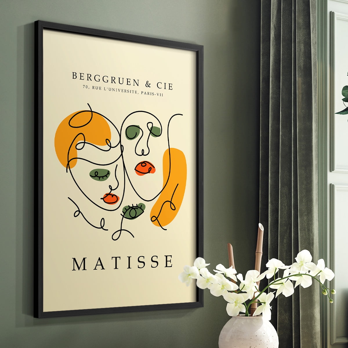 Matisse CCCLII in Black Solid Wood 16 x 20 Framed Print