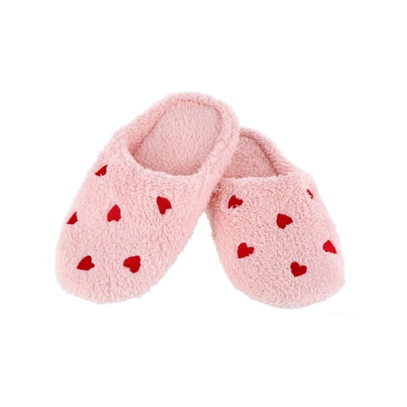 CTM  Love Heart Print Slippers (Women)