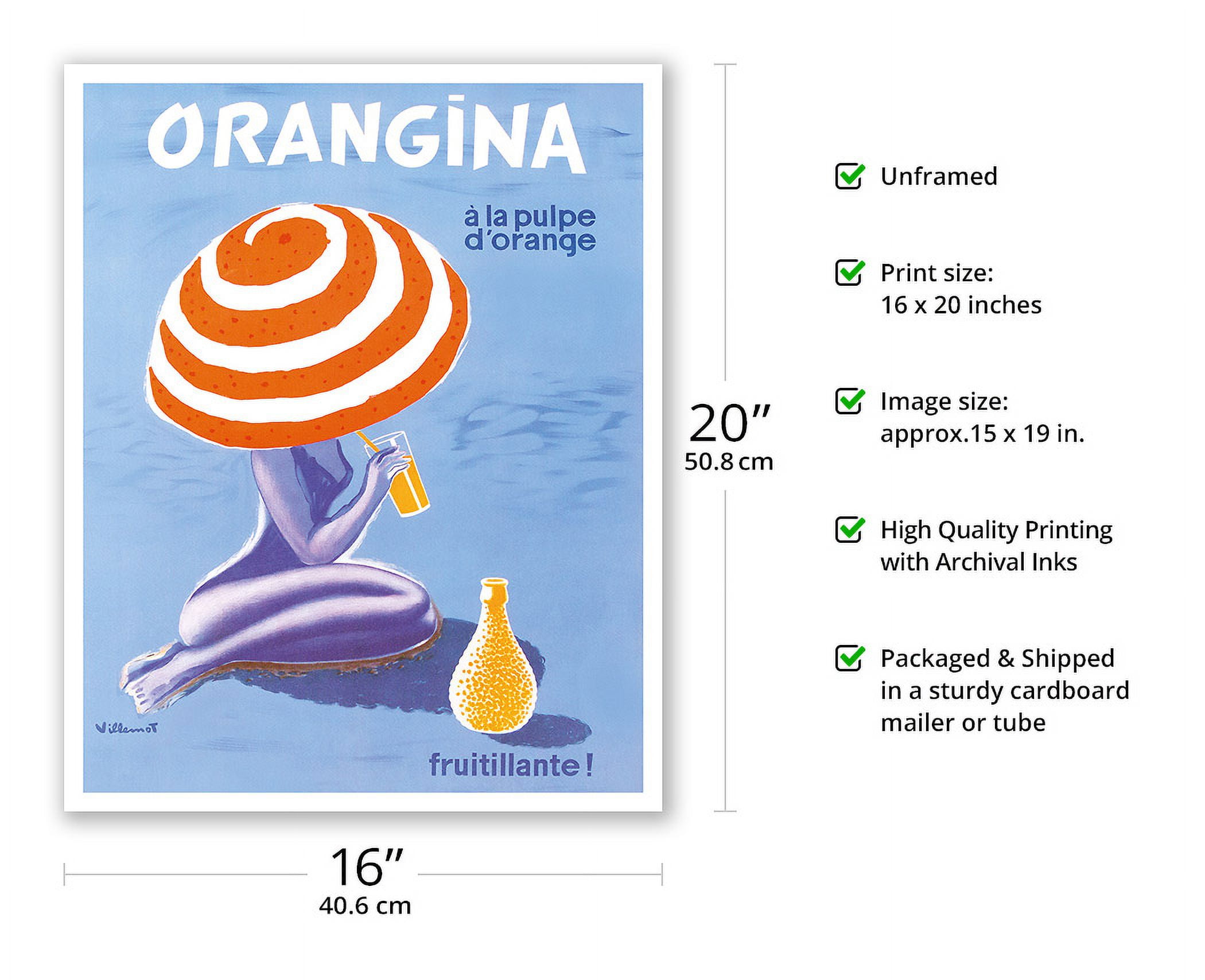 Orangina - Orange Sparkling Soda! - Vintage Advertising Poster by