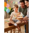 thumbnail image 4 of BemeyourBBs 2Pcs Toddler Baby Boy Birthday Outfits 1 2 3 4 Years Old Birthday Summer Clothes Party Animal Short Sleeve Letter Print T-Shirt Shorts Set, 4 of 9