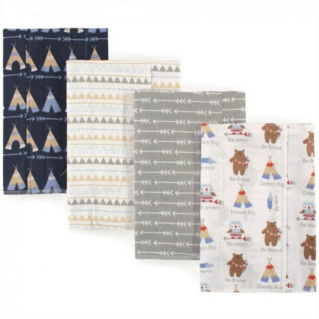 UPC: 0660168017083 | Luvable Friends Baby Boy Cotton Flannel Burp Cloths 4pk Tribe One Size