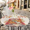 thumbnail image 6 of Thanksgiving Truck Round Tablecloth for 45-54 Inch Tables,Fitted Table Cover with Elastic Edge,Fall Pumpkins Autumn Leaves Vintage Waterproof Outdoor Table Cloth Protector for Patio Garden Dinner, 6 of 9