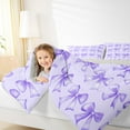 thumbnail image 6 of Manfei Purple Kawaii Bow Queen Comforter Set, Cute Cartoon Ribbon Bedding Sets, Teens Kids Girls Women Reversible Bedding Comforter Set, Luxury Bedroom Decor, 3pcs, 6 of 9