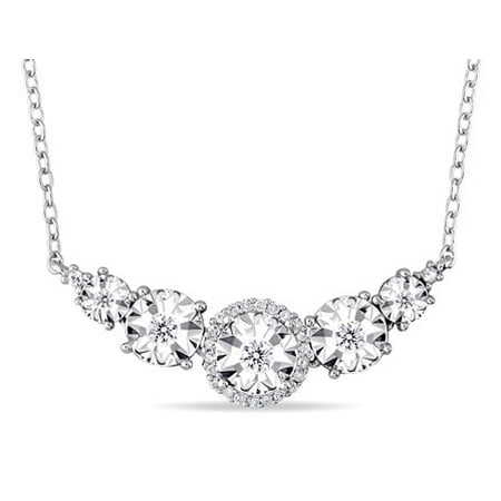 Miabella 1/6 Carat T.W. Diamond Sterling Silver Multi-Circle Necklace, 17