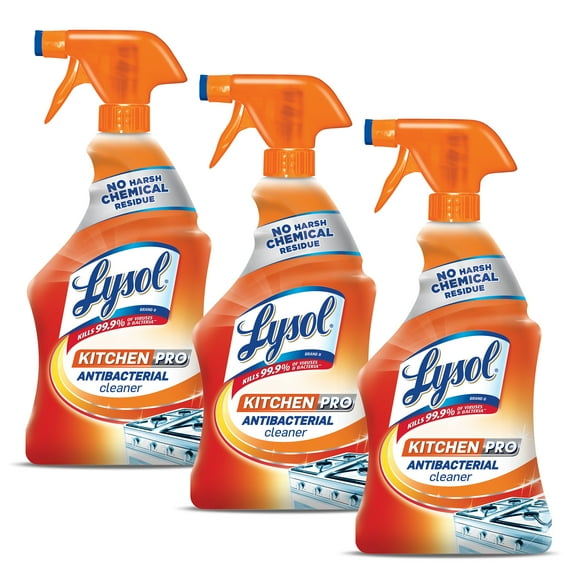 Lysol Kitchen Pro Antibacterial Cleaner Trigger 22 Oz (Pack of 3)