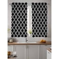 thumbnail image 2 of Modern Black Geometric Curtains 54 Inch Length, Sheer Curtains for Bedroom Living Room Window Abstract Art Morocco Aesthetic Rod Pocket Drapes Kitchen Curtains Small Half Window 42"x54" 2 Panels, 2 of 6