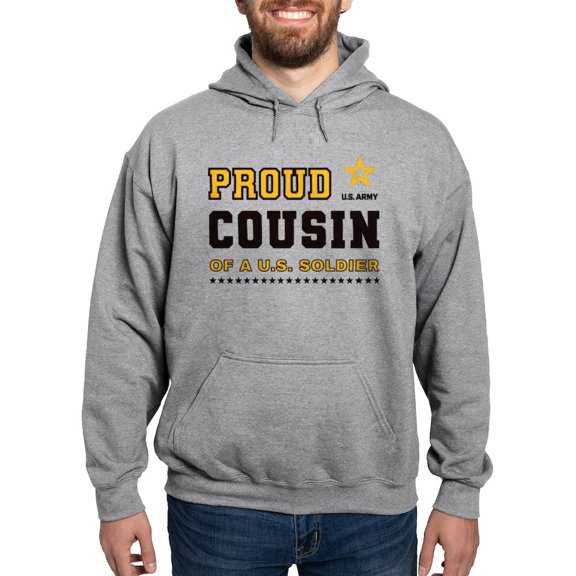 CafePress - Proud Cousin Of A Soldier Black And Gold Sweatshirt - Pullover Hoodie, Hooded Sweatshirt