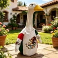 thumbnail image 3 of 23in Independence Day Goose Clothing Outfit, Red White Blue Flag Style National Flag Ball Clothing Costume Porch Goose Statue for Outdoor Yard Garden Courtyard Holiday Decoration, 3 of 5